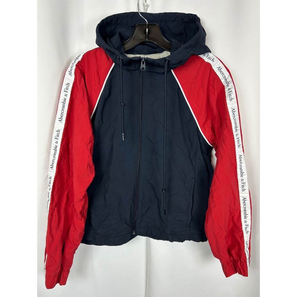 Abercrombie & Fitch Navy Red Windbreaker Sporty Jacket Medium